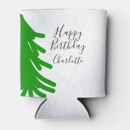 Porta-lata Green Christmas tree happy birthday December winte