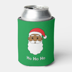 Porta-lata Green Ho Ho Afro-Americana Família Papai Noel