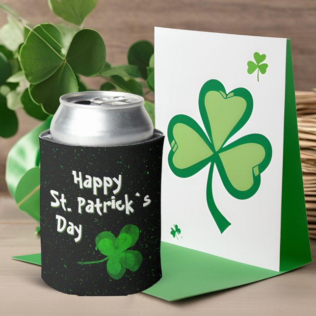 Porta-lata Green Shamrock Irish Happy Day, Rua feliz irlandes (Criador carregado)