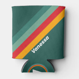 Porta-lata Green Stripes with Name