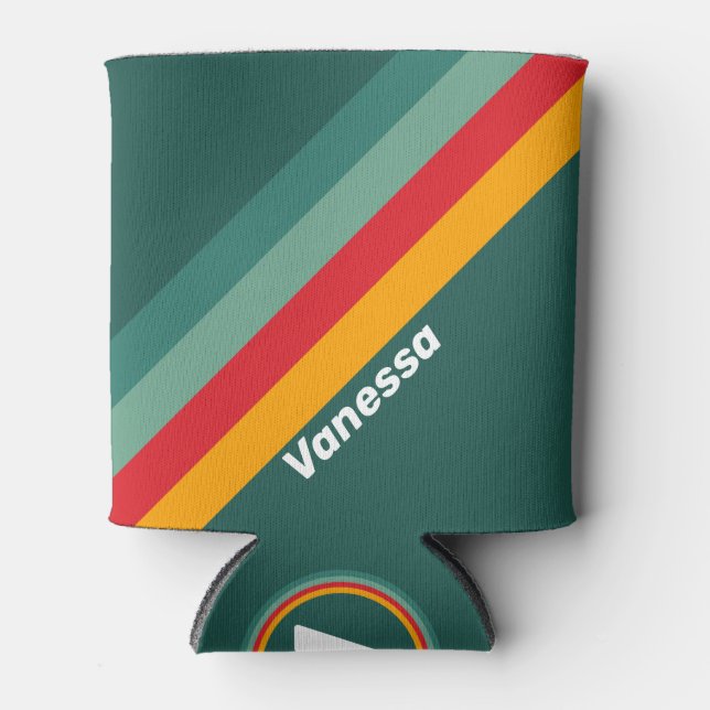 Porta-lata Green Stripes with Name (Frente)