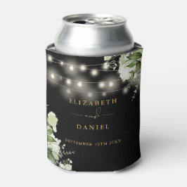 Porta-lata Greenery Floral String Luz Dourada Negra