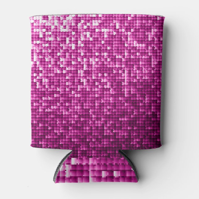 Porta-lata Grelha-rosa, prata, sequências pretas (Frente)