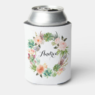 Porta-lata Grinalda floral dos Succulents de Boho