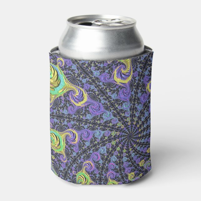 Porta-lata Groovy Boho Hippie Funky Abstrato Fractal (Can Front)