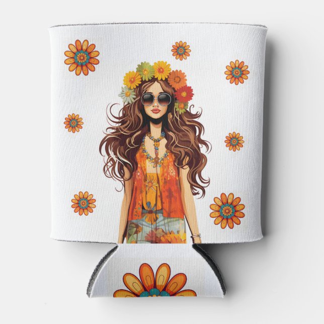 Porta-lata Groovy Hippie Hippy 1970s - Festa de aniversário (Frente)