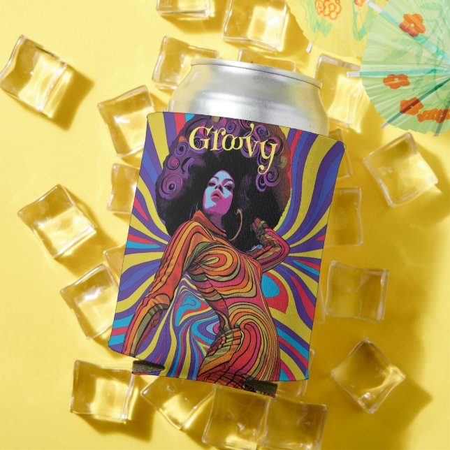 Porta-lata Groovy Retro Can Cooler (Verão in situ)