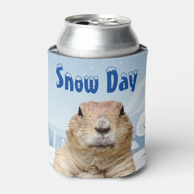 Porta-lata Groundhog Snow Day (Can Front)