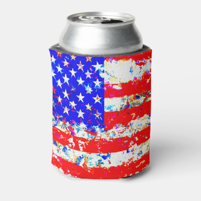 Porta-lata Grunge American Flag (Can Back)