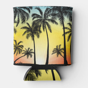 Porta-lata Grunge Tropical: Palm Sunset Card