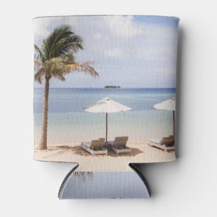 Porta-lata Guardas-chuvas tropicais de praia: branco, palma.
