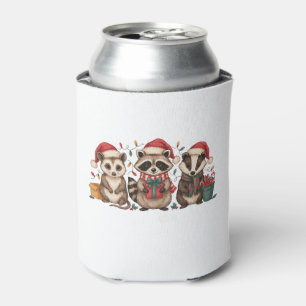 Porta-lata Guaxinim Gambá Panda Chapéu de Papai Noel de Natal