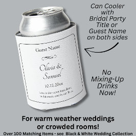 Porta-lata Guest Names Date Message Black White Infinity 