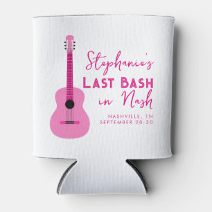 Porta-lata Guitarra Rosa Último Bash em Nash Bachelorette