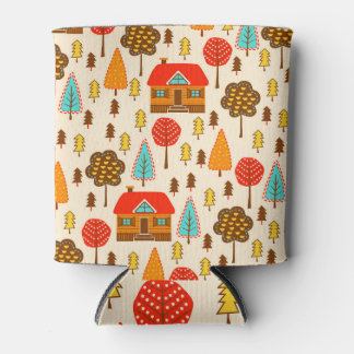 Porta-lata Habitações, Floresta Vintage, Padrão Sem Costura