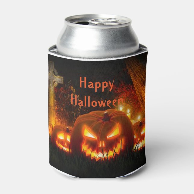 Porta-lata Halloween Can Cooler/Jack-O-Lanterns (Can Front)