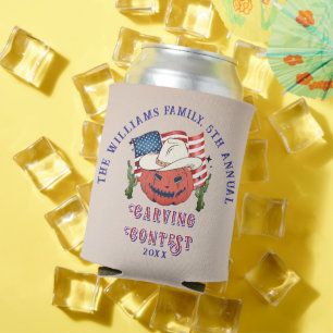 Porta-lata Halloween de Abóbora Patriótica Moderna