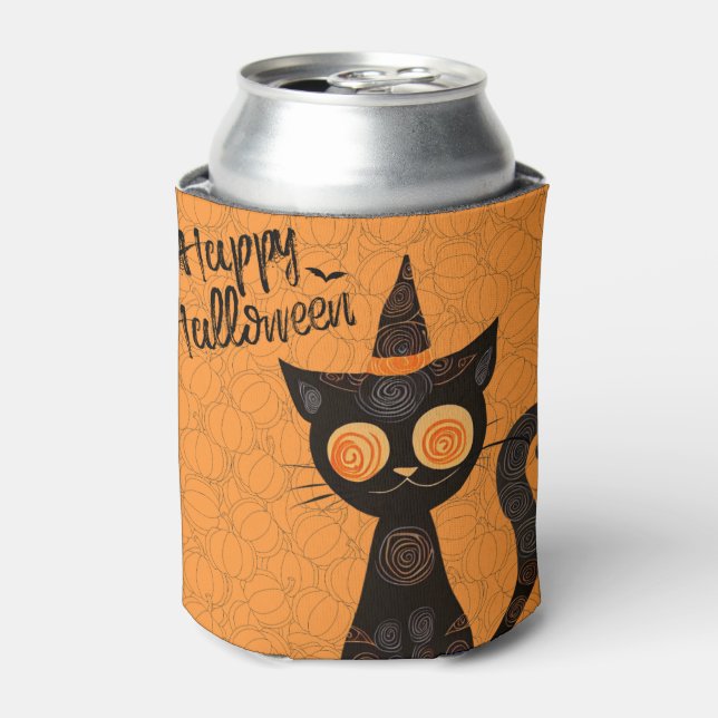 Porta-lata Halloween/gato/abóbora/queda (Can Front)