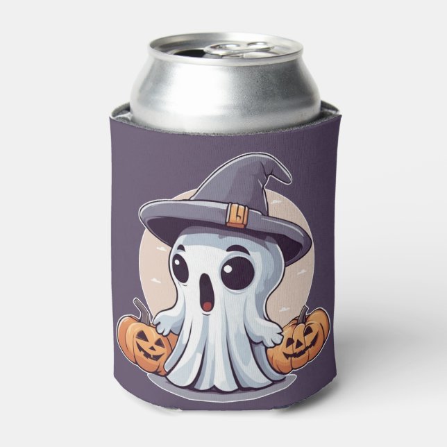 Porta-lata Halloween: Geist mit Kürbissen -  (Can Front)