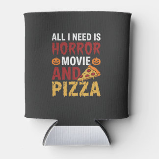 Porta-lata Halloween Horror Movie and Pizza Typography