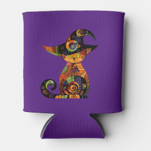 Porta-lata Halloween/místico/gato/queda