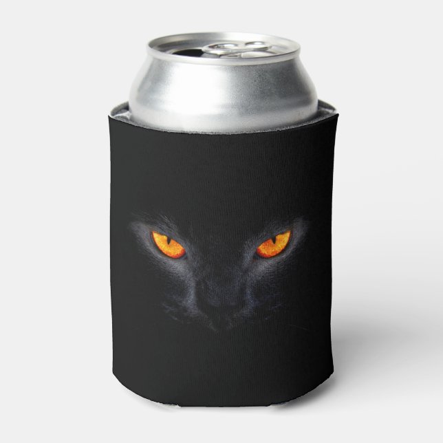 Porta-lata Halloween pode resfriar/gato preto com olhos laran (Can Front)