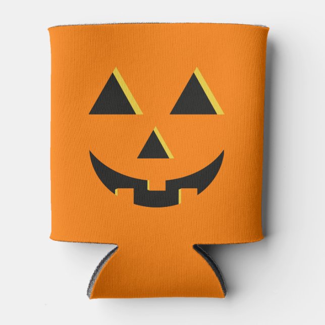 Porta-lata Halloween Pumpkin Jack-O-Lanterna pode arrefecer (Frente)