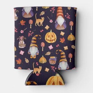 Porta-lata Halloween Whimsical: Gnomos & Pumpkins