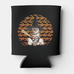 Porta-lata Halloween Witch Cat