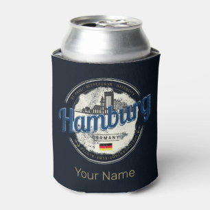 Porta-lata Hamburg Skyline Alemanha Vintage Holiday Souvenir