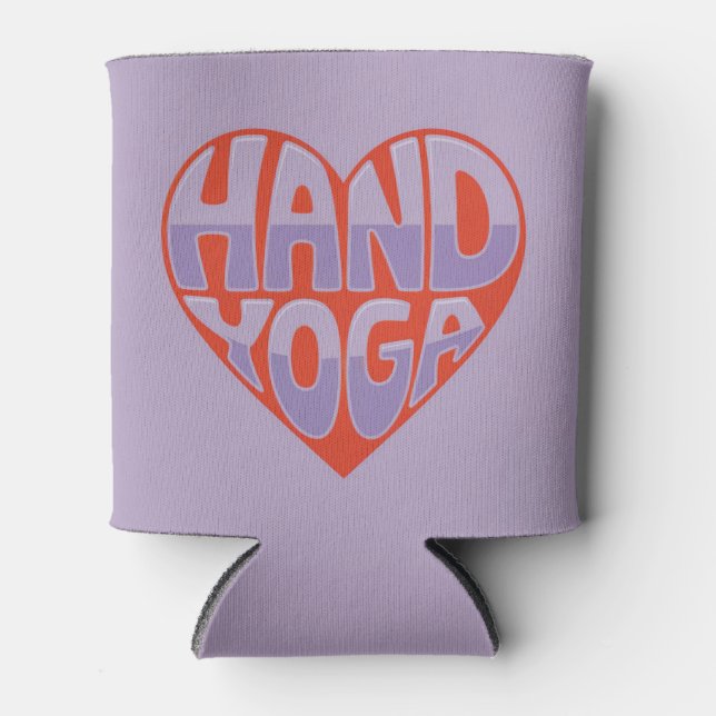 Porta-lata Hand Yoga Red Lavender Can Sleeve (Frente)