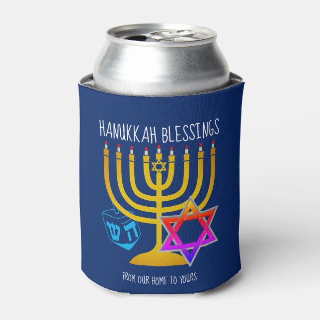 Porta-lata Hanukkah Blessings (Can Front)