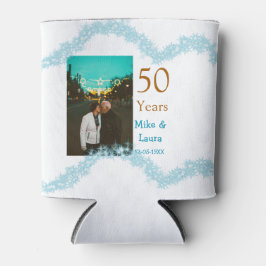 Porta-lata Happy 50th anniversary add couple name date weddin