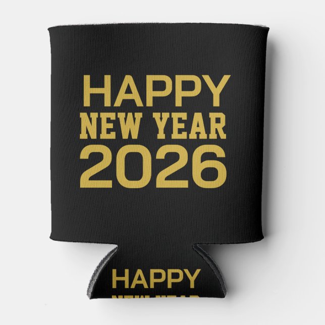 Porta-lata Happy New Year 2026 T-Shirt (Frente)