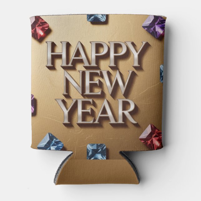 Porta-lata Happy New Year Gold Can Sleeve (Frente)