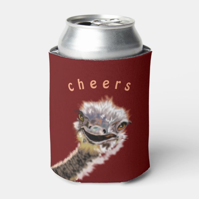 Porta-lata Happy Ostrich Can Cooler Cheers (Can Front)
