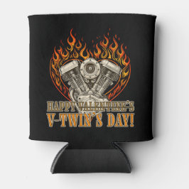 Porta-lata Happy V-Twin’s Day, Anti Valentine, Chopper Lovers