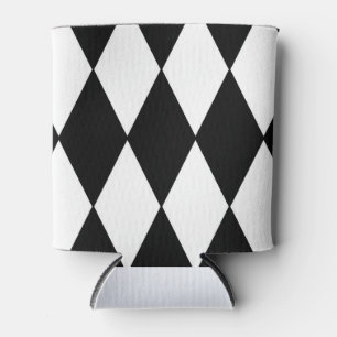 Porta-lata harlequin preto e branco