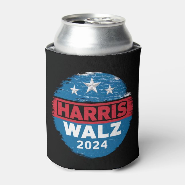 Porta-lata Harris Walz 2024 Eleição Kamala Harris Tim Waltz (Can Front)