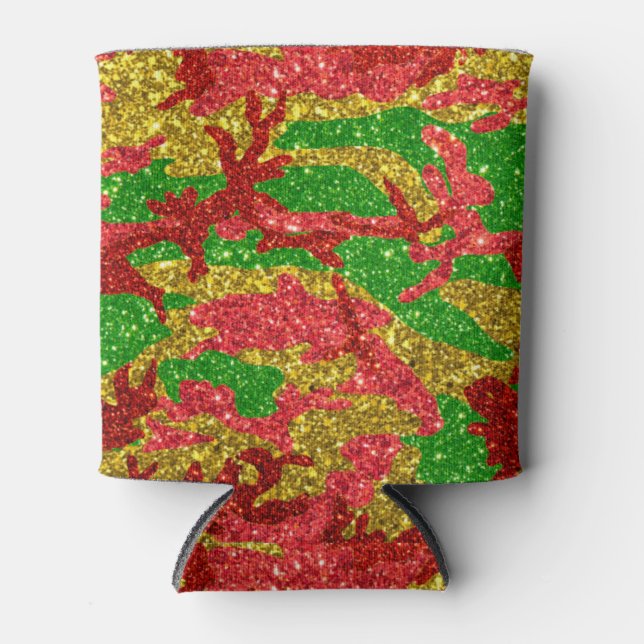 Porta-lata Haus Do Padrão Xmas Dourado De Camo (Frente)