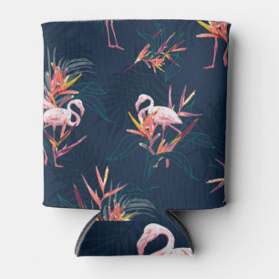 Porta-lata Hawaiian Flamingo: Trabalho de arte Tropical Vinta