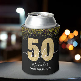 Porta-lata Hello 50! - Birthday 50th Women's Gold glitter