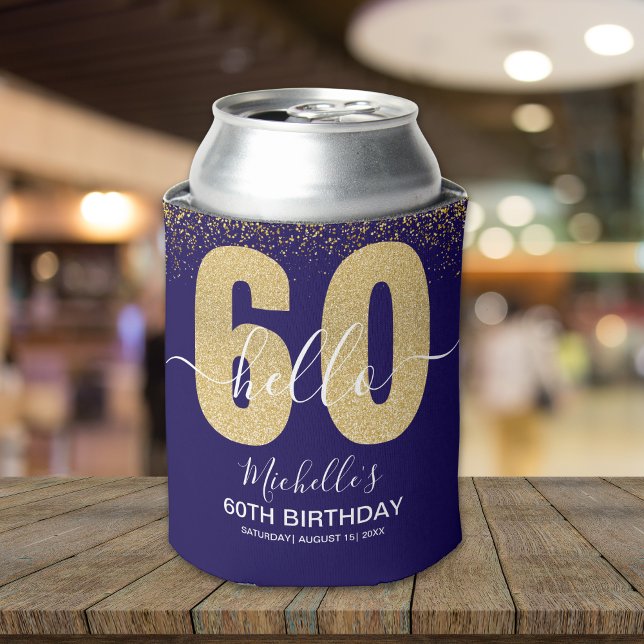 Porta-lata Hello 60! - Elegant 60th Birthday Woman (Criador carregado)
