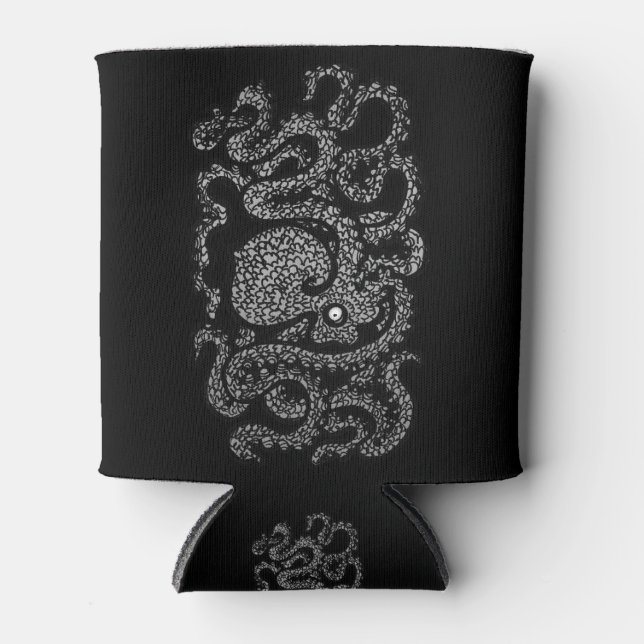 Porta-lata Henry the Happy Octopus (preto) (Frente)