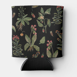 Porta-lata Herbo de Cottagecore Preto
