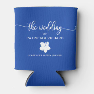 Porta-lata Hibiscus Beach Destino Casamento Royal Blue