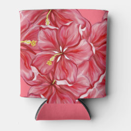 Porta-lata Hibiscus e rendas RED