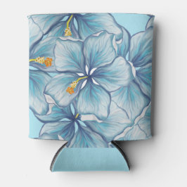 Porta-lata Hibiscus & lace TURQUOISE