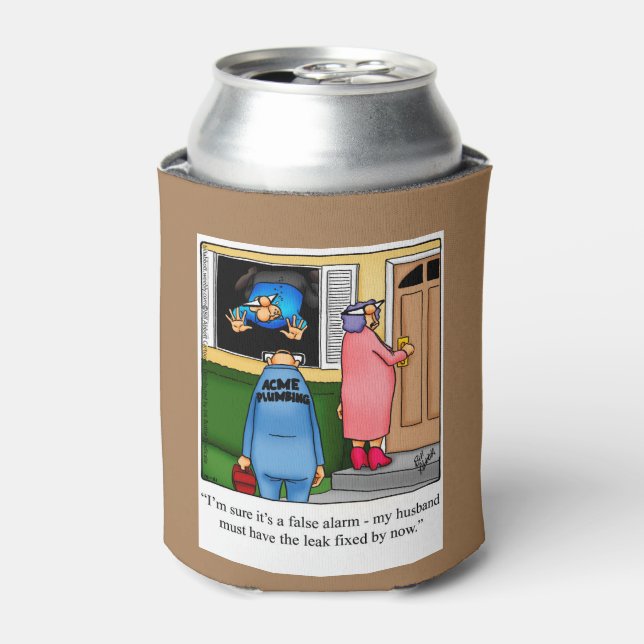 Porta-lata Hillarie Husband/Plumber Humor Can Cooler (Can Front)