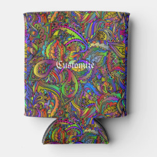 Porta-lata Hippie Groovy Psychedelic Design Thunder_Cove